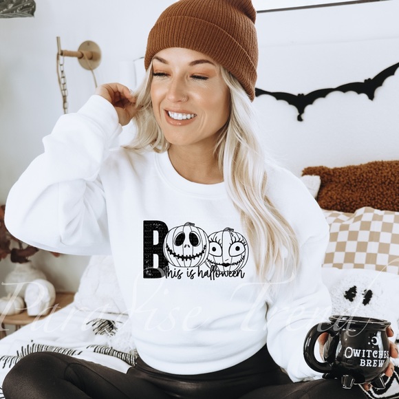 Gildan Sweaters - Boo this is Halloween Sweatshirt